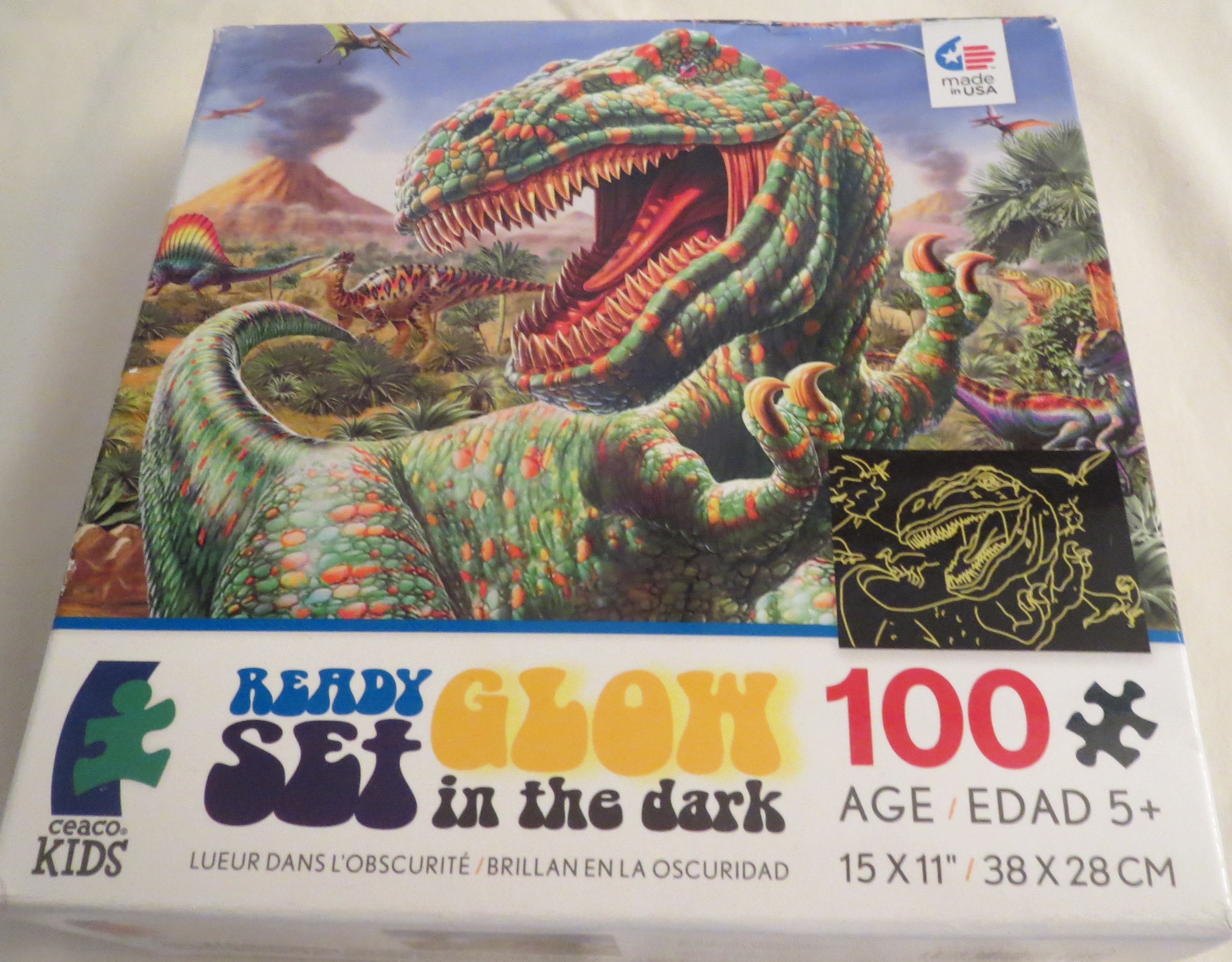 x 11 in. 100 Piece Jigsaw Puzzle Puzzlebug 9 in T-Rex Hunt 